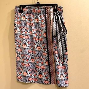 Loft Multicolor Skirt with tie  Size Small - Tags still on!